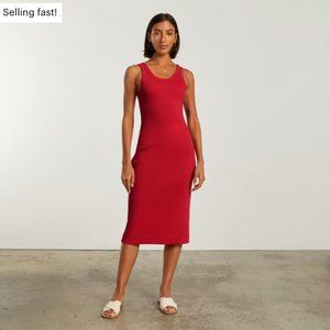 Red Ribbed Tank Dress by Everlane